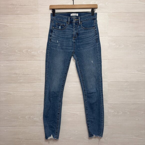 Loft Women's Size 00/24 Medium Wash High Rise Ankle Skinny Jeans - Picture 2 of 8